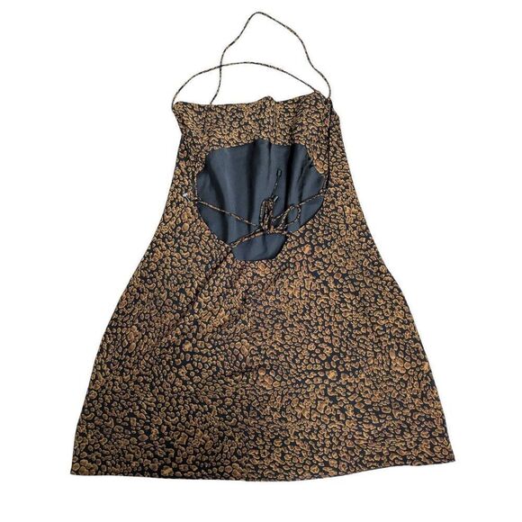 Majorelle Charli leopard print crossover back-tie mini dress Medium - Picture 5 of 5